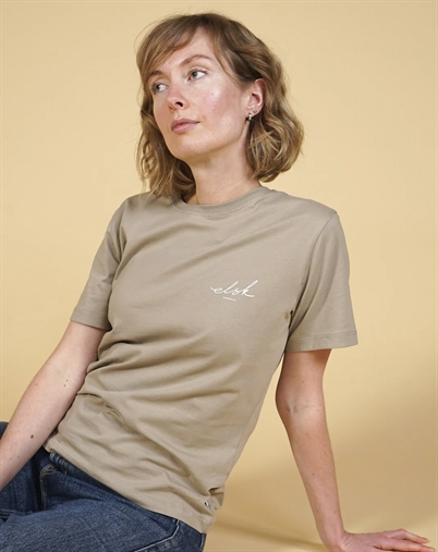 Elsk - Signed Basic Womens Casual T-shirt - Cashew Beige